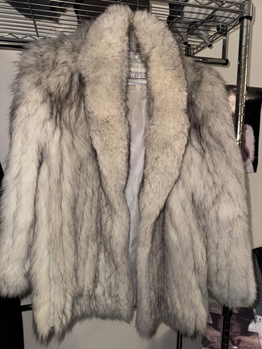 Vintage norwegian blue fox fur - blue,