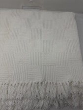 Lovely White Debenhams Shabby Chic Fringed Throw.