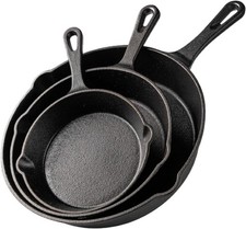 Pre-Seasoned Cast Iron Skillet Frying Pans Oven Safe Cookware for Indoor & Outdo