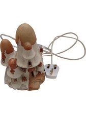 Vintage Mushroom House Ceramic Night Light with UK Plug for Home Decor