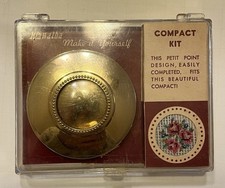 Vintage Hiawatha Needlework Petit Point Brass Compact Kit