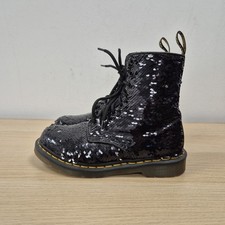 Dr Martens 1460 Pascal Reversible Sequins Black Silver Disco Party Boots Uk 5 #2