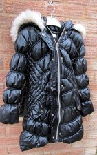 GIRLS BLACK PUFFER WET LOOK COAT    8years from LIPSY