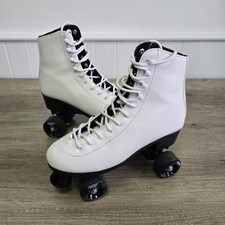 No Fear White Classic Look Quad Retro Roller Skates - UK Size 7 Good Condition 