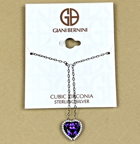 Purple halo heart - cz,