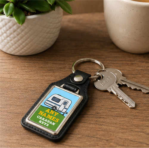 Personalised caravan keyring - personalised,