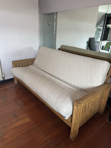 Wooden convertible futon sofa - convertible,