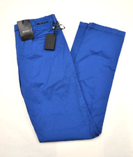 NWT KITON Mens Pants Trousers Blue Cotton Button Closure Us 35 Eu 51