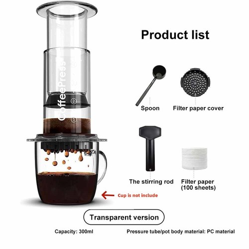Aeropress clear coffee press - clear,