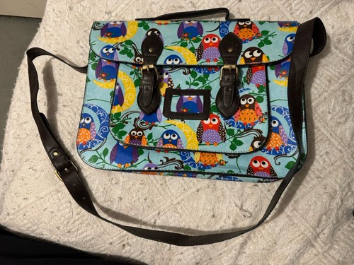Blue oilcloth messenger - blue,