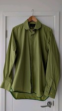 Green Oswald Boateng Chisel Tip Collar Shirt Size 15.5" Long Sleeve