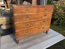 Military Campaign Antique Chest Of Drawers 1890 Mahogany