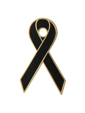 Black Mourning Ribbon Pin