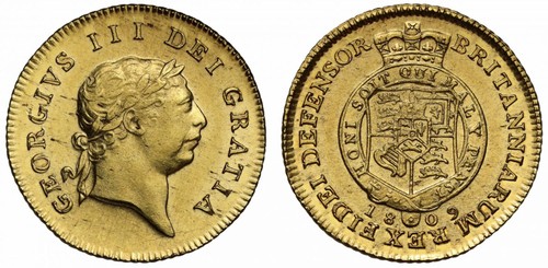George iii 1809 half guinea - iii,