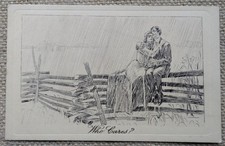 Gibson Girl & Man in Rain