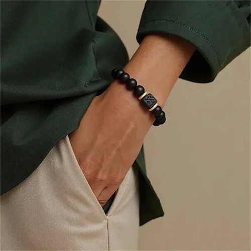 Men volcanic stone bracelet - men's,