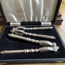 Antique Silver-Plated Reversible Nutcracker / Lobster 2 Piece Boxed Nutcrackers