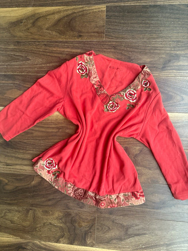 Dash coral floral embroidered - coral,