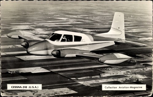 Postcard cessna 310 - cessna, usa