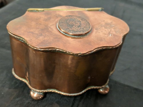 Antique copper tea caddy - antique,