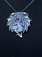 Wyvern/Dragon with Displayed Wings and Birds Sterling Silver pendant