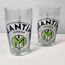 MEANTIME LONDON Pint Glass x 2  Special Auth Pub Issue Etched Bottom