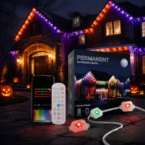 100ft permanent outdoor lights - permanent,