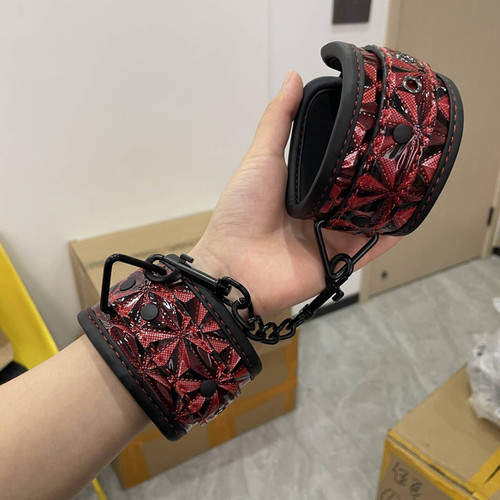 Leather wrist handcuffs - pu,
