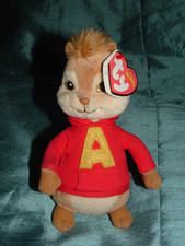 ALVIN AND THE CHIPMUNK SMALL ALVIN 6" CHIPMUNK PLUSH BEANIE SOFT TOY 2011 TAG X
