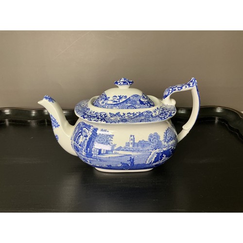 Spode blue italian teapot - spode,