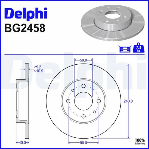 Brake disc delphi - brake,