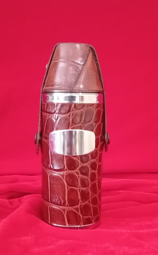 Hunter flask embossed leather - hunter,