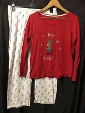 Tesco F&F Team Rudolph Reindeer Christmas Elasticated Pajamas Set Size 12-14