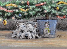 West Highland Terrier Dog, Christmas cards pack of 10 by Paul Doyle. C497X