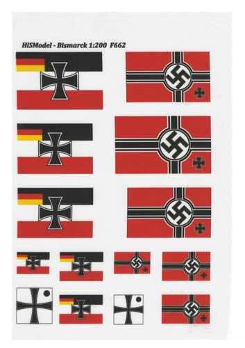Bismarck 200 set of flags - 1:200,