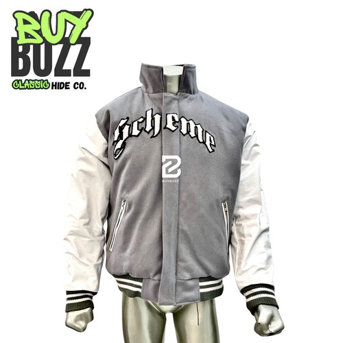 Men grey varsity jacket wool - men's,