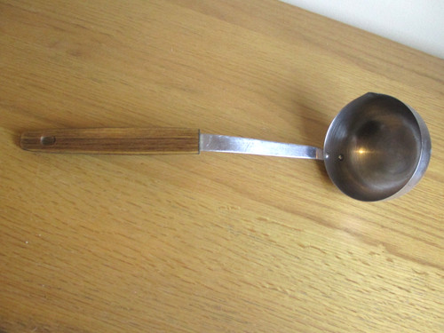 Vintage stainless steel ladle - steel,