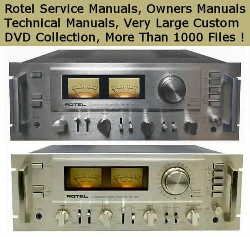 Rotel service manuals - manuals, owners