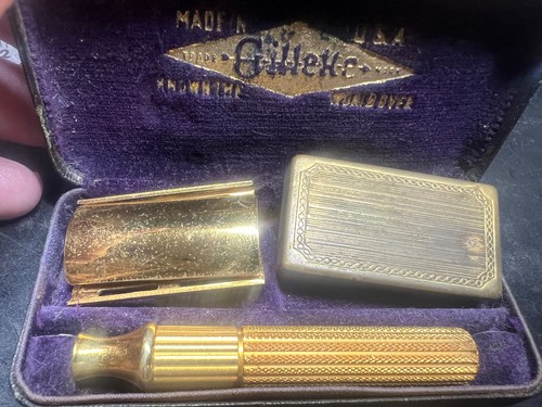 Vintage gold gillette - vintage,