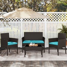 4-Piece Garden Sofa Set Wicker