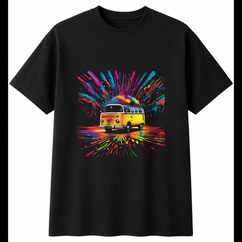 Psychedelic camper van - van, in