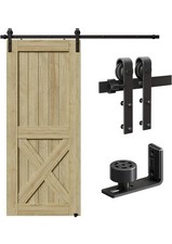 6Ft/182Cm Sliding Barn Door Kit, CCJH Sliding Doors Hardware Closet Rail J Shap