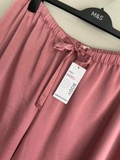 Ladies Marks & Spencer Body size 16 Pink dream satin pyjama bottoms lounge pants