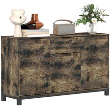 HOMCOM Sideboard, Industrial Storage Cabinet for Living Room, Rustic Brown
