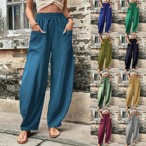 Women solid trousers ladies - trousers,