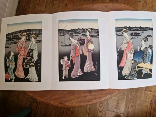 Triptych japanese woodblock - japanese,