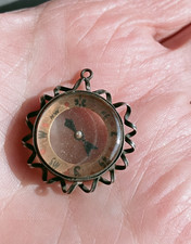 Antique watch fob compass - watch,