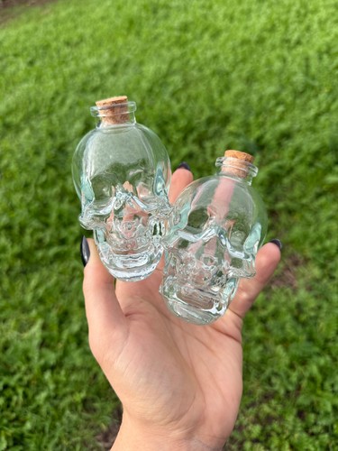 Thick glass pack cork - glass, skull