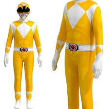 UK Kids Adults Power Ranger Jumpsuits Cosplay Party Costume Outfits Fancy Dress@