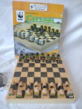 RARE Congo Basin Wooden Chess Set Wildlife Conservation Collection - Complete